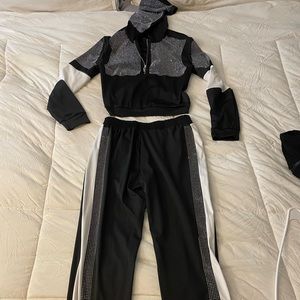 Two piece rhinestone jogger set